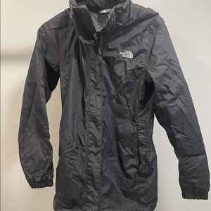 Black North Face rain jacket- no stains- no tears